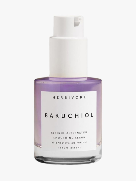 Herbivore Botanicals Bakuchiol Dual Retinol Alternative Serum in branded component on a light gray background